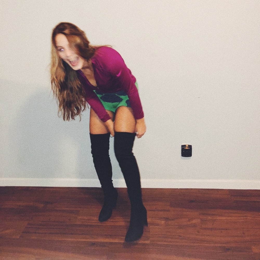 Black thigh high boots